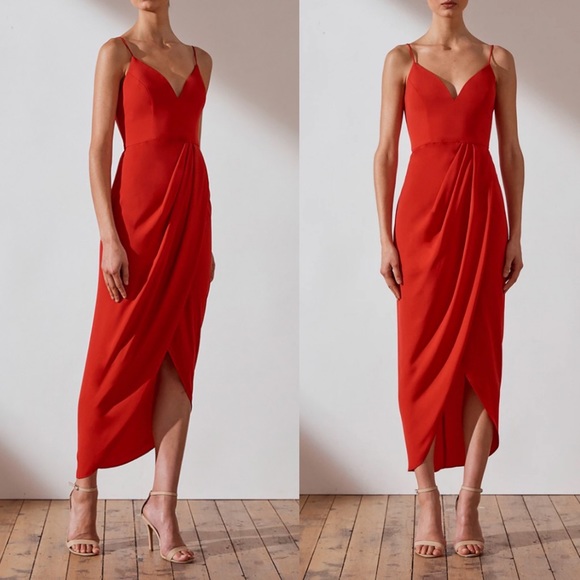 shona joy cocktail draped dress